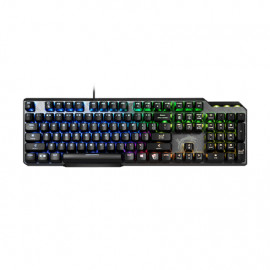 MSI GK50 Elite Gaming keyboard Operating system: Windows 10 / 8.1 / 8 / 7 1.8 m USB cable RGB LED light US Wired Black/Silver