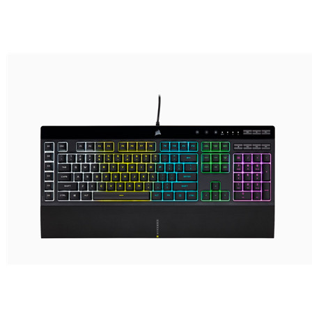 Corsair | Rubber Dome | K55 RGB PRO | Gaming keyboard | Gaming Keyboard | RGB LED light | US | Wired | Black