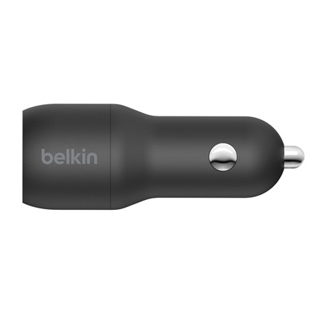 Belkin Dual USB-A Car Charger 24W + USB-A to Lightning Cable BOOST CHARGE Black