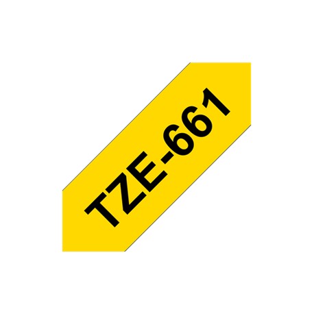 Brother | TZe-661 Laminated Tape | Black on Yellow | TZe | 8 m | 3.6 cm