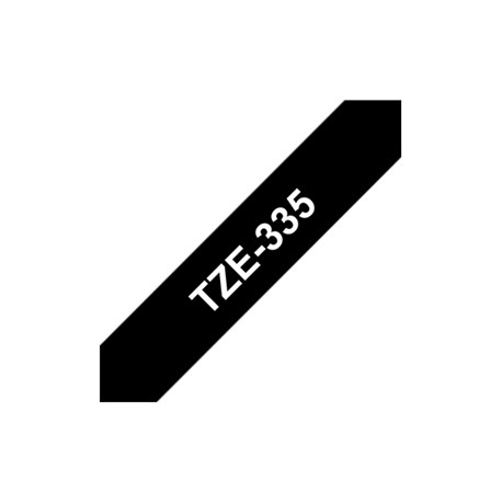 Brother | TZe-335 Laminated Tape | White on Black | TZe | 8 m | 1.2 cm