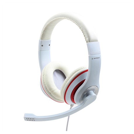 Gembird | Stereo Headset | MHS 03 WTRD | 3.5 mm | White with Red Ring | Headset