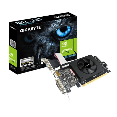 Gigabyte GV-N710D5-2GIL NVIDIA 2 GB GeForce GT 710 GDDR5 PCI-E 2.0 x 8 HDMI ports quantity 1 Memory clock speed 5010 MHz DVI-...