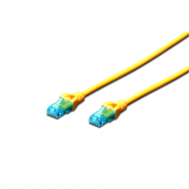 Digitus | Patch cord | CAT 5e U-UTP | PVC AWG 26/7 | 0.5 m | Yellow | Modular RJ45 (8/8) plug | Boots with kink protection