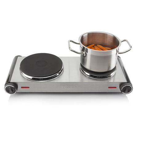 Tristar | Free standing table hob | KP-6248 | Number of burners/cooking zones 2 | Stainless Steel/Black | Electric
