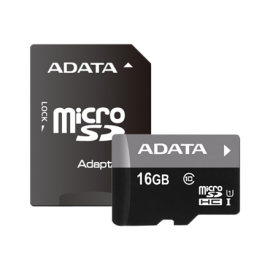 ADATA Memory card AUSDH16GUICL10-PA1 16 GB MicroSDHC Flash memory class UHS-I Class 10 Adapter