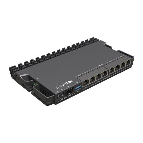 RouterBOARD | RB5009UPr+S+IN | No Wi-Fi | 10/100 Mbps (RJ-45) ports quantity | 10/100/1000 Mbit/s | Ethernet LAN (RJ-45) port...
