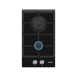 Simfer Hob H3.201.TGRSP Gas on glass Number of burners/cooking zones 2 Rotary knobs Black