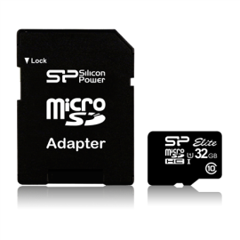 Silicon Power Elite 8GB microSDHC UHS-I 8 GB Micro SDHC Flash memory class Class 10 SD