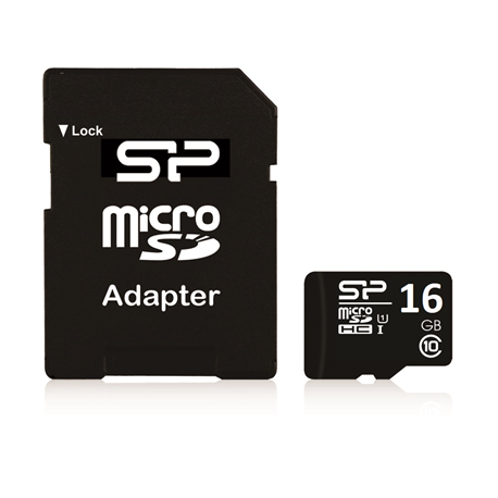 Silicon Power | 16 GB | MicroSDHC | Flash memory class 10 | SD adapter