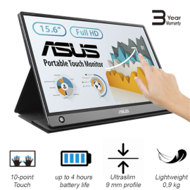 Asus MB16AMT 15.6 " Touchscreen IPS FHD 16:9 5 ms 250 cd/m² Dark gray HDMI ports quantity 1 60 Hz