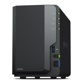 Synology DS223 Up to 2 HDD/SSD Hot-Swap