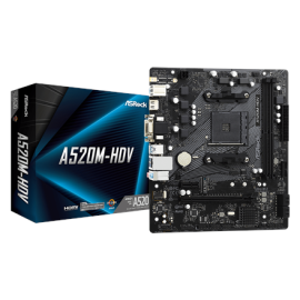 ASRock | A520M-HDV | Processor family AMD | Processor socket AM4 | DDR4 DIMM | Memory slots 2 | Supported hard disk drive int...