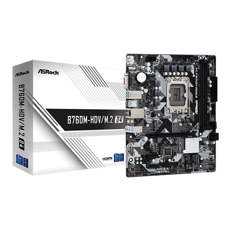 ASRock | B760M-HDV/M.2 D4 | Processor family Intel | Processor socket LGA1700 | DDR4 DIMM | Memory slots 2 | Supported hard d...