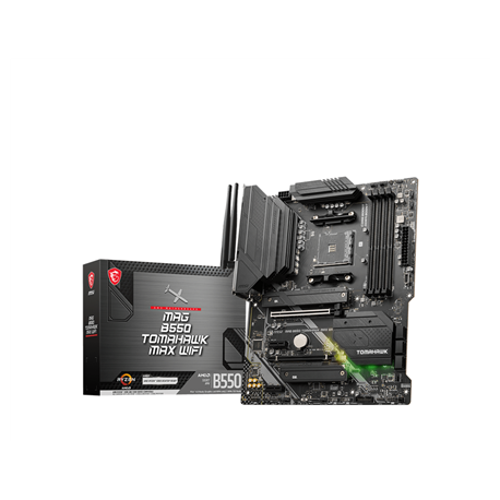 MSI | MAG B550 TOMAHAWK MAX WIFI | Processor family AMD | Processor socket AM4 | DDR4 DIMM | Memory slots 4 | Supported hard ...