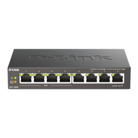 D-Link | 8-Port Gigabit PoE Switch (4xPoE) | DGS-1008P | Unmanaged | Desktop | 1 Gbps (RJ-45) ports quantity | SFP ports quan...