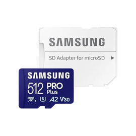 Samsung | PRO Plus microSD Card with Adapter | 512 GB | MicroSDXC | Flash memory class U3