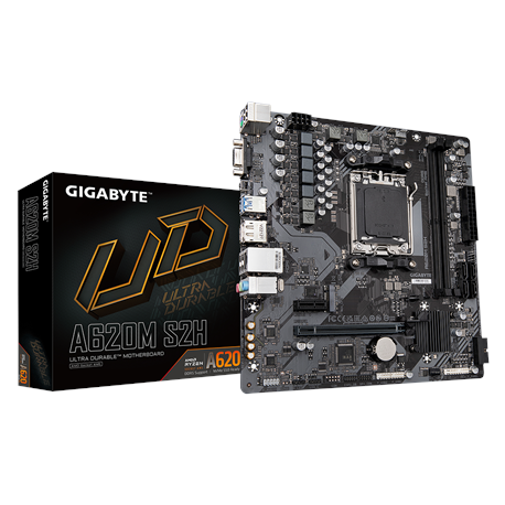 Gigabyte | A620M S2H 1.0 M/B | Processor family AMD | Processor socket AM5 | DDR5 DIMM | Memory slots 2 | Supported hard disk...