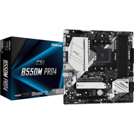 ASRock | B550M Pro4 | Processor family AMD | Processor socket AM4 | DDR4 DIMM | Memory slots 4 | Supported hard disk drive in...