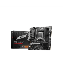 MSI | PRO B650M-P | Processor family AMD | Processor socket AM5 | DDR5 | Memory slots 4 | Supported hard disk drive interface...