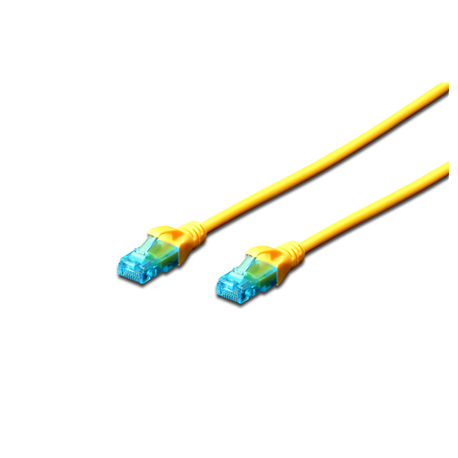 Digitus | Patch cord | CAT 5e U-UTP | PVC AWG 26/7 | 1 m | Yellow | Modular RJ45 (8/8) plug