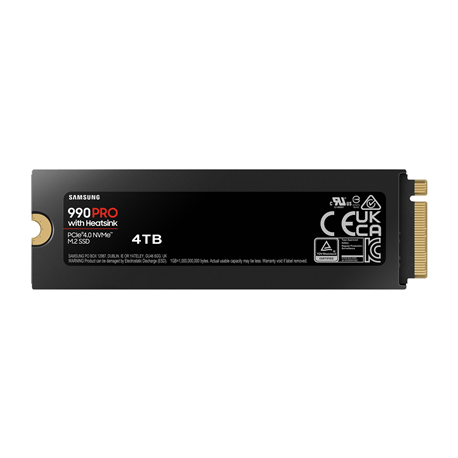 Samsung | 990 PRO with Heatsink | 4000 GB | SSD form factor M.2 2280 | SSD interface M.2 NVME | Read speed 7450 MB/s | Write ...