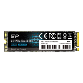 Silicon Power | SSD | P34A60 | 1000 GB | SSD form factor M.2 2280 | SSD interface PCIe Gen3x4 | Read speed 2200 MB/s | Write ...