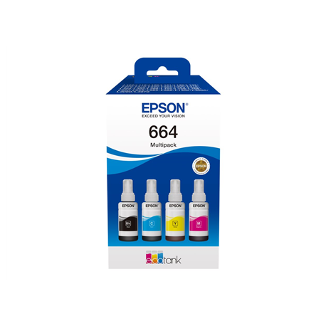 Epson 664 EcoTank 4-colour multipack | Epson C13T66464A | 664 EcoTank 4-colour multipack | Ink tank | Black