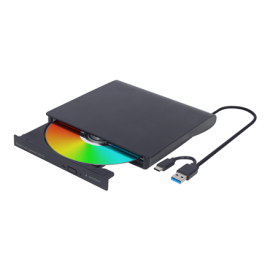 Gembird | External USB DVD Drive | DVD-USB-03 | Interface USB 3.1 Gen 1 | DVD±RW (±R DL) / DVD-RAM | CD read speed 24 x | CD ...
