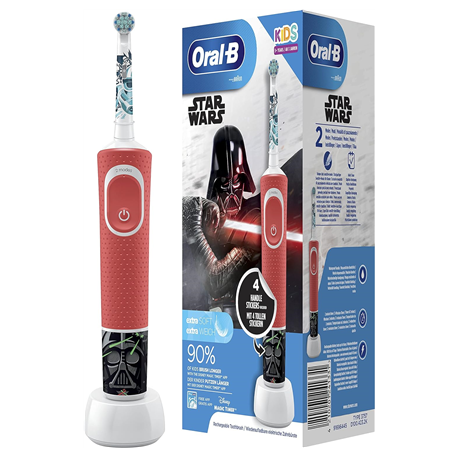 Oral-B | Electric Toothbrush with Disney Stickers | D100 Star Wars | Rechargeable | For kids | Number of brush heads included...