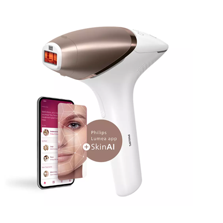 Philips | IPL Hair remover with SenseIQ | BRI973/00 | Bulb lifetime (flashes) 450.000 | Number of power levels 5 | White/Rose...