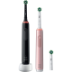 Oral-B Electric Toothbrush | Pro 3 3900N Black/Pink Duopack | Rechargeable | For adults | Number of brush heads included 3 | ...