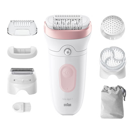 Braun | Epilator | Silk-épil Series 7 7-060 | Operating time (max) 40 min | Number of power levels 1 | Wet & Dry | White/Pink